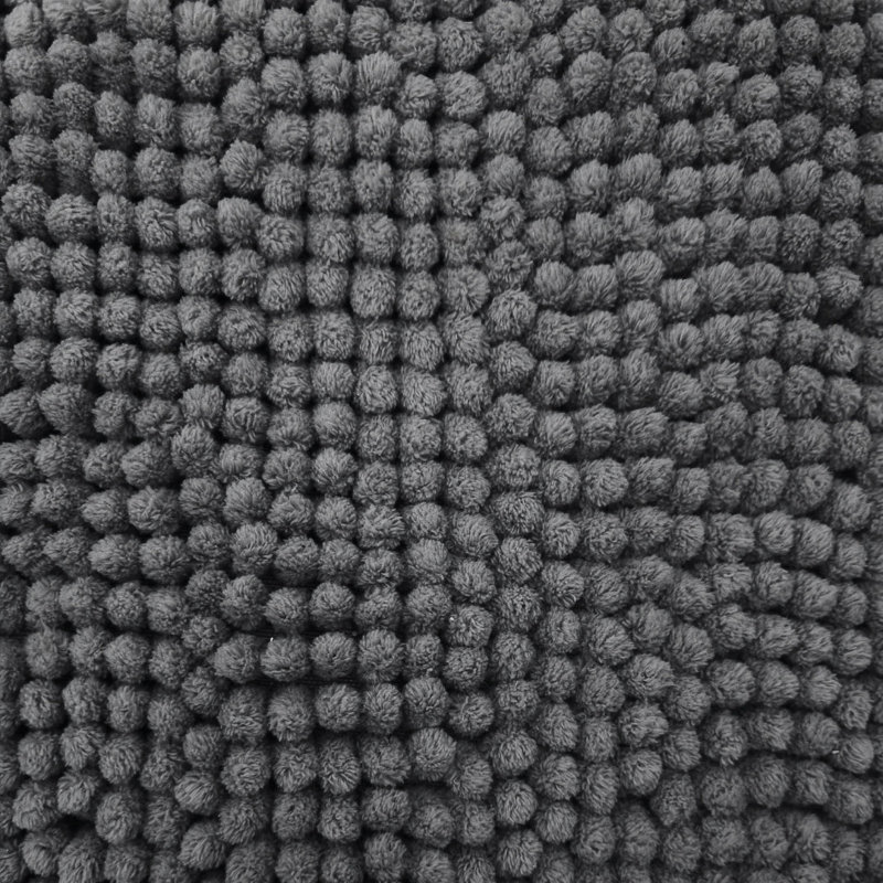 Centreville Chenille Non Slip Bath Mat, 90cm L x 60cm W, Charcoal