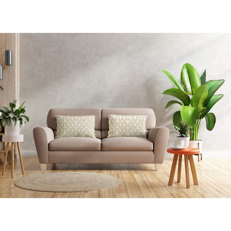 Housse et insert de coussin rectangulaire en polyester pour l'intérieur et l'extérieur, Beige