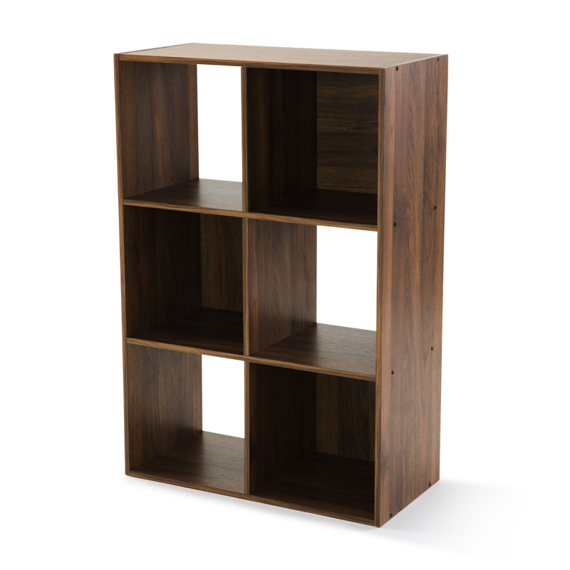 Gulsum 6-Cube Vertical Bookcase, Canyon Walnut