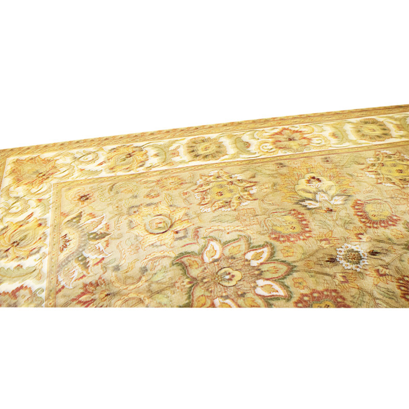 Tapis chameau et ivoire noué à la main de haute qualité