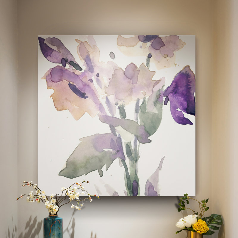 «Garden Blooms II», peinture sur toile, H 24 po x l 24 po x P 1 po, Toile tendue