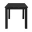 Table de salle à manger noire et (4) chaises de salle à manger argentées