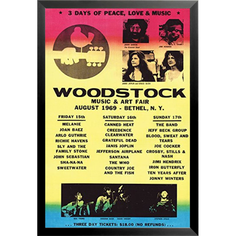 " Woodstock Line-Up 1969 Poster "