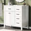 Meuble-lavabo autoportant de 36 po avec lavabo en céramique, tiroirs, bois massif et fiabilité-65646578