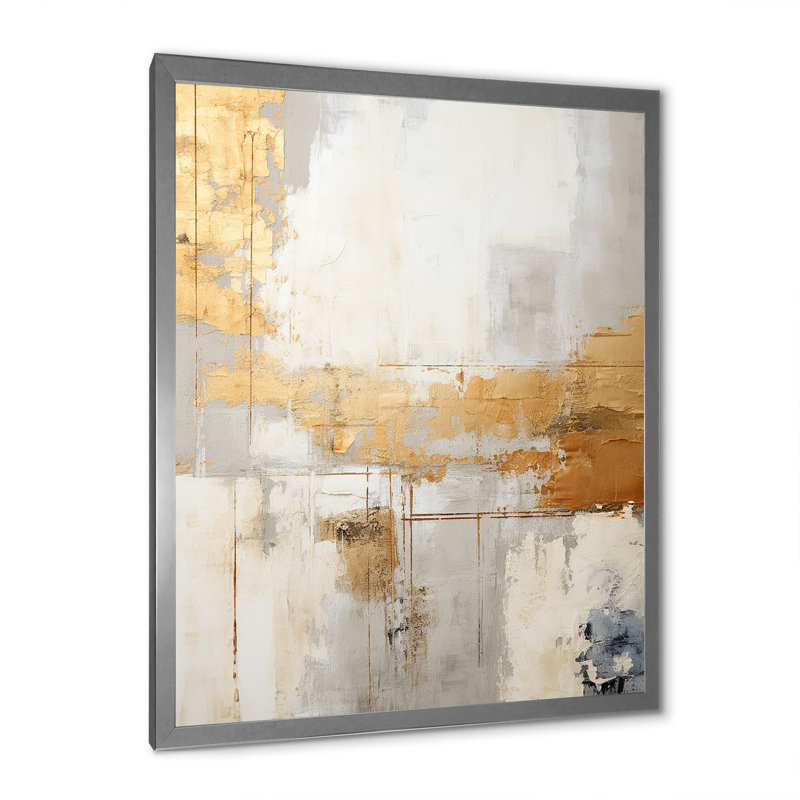 Lakehouse Foilage Solitude II - impressions sur toile abstraites, H 32 po x l 16 po x P 1 po, Cadre simple argenté