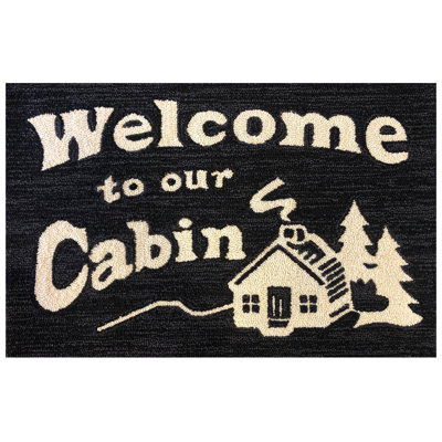 Welcome Cabin Black Size 30"X48"