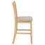 Chaise de salle à manger à hauteur de comptoir Wanya en lin et chêne clair (ensemble de 2)
