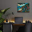  «Whispering Waves Village» par Doron David, art mural en verre acrylique, 16 po x 12 po