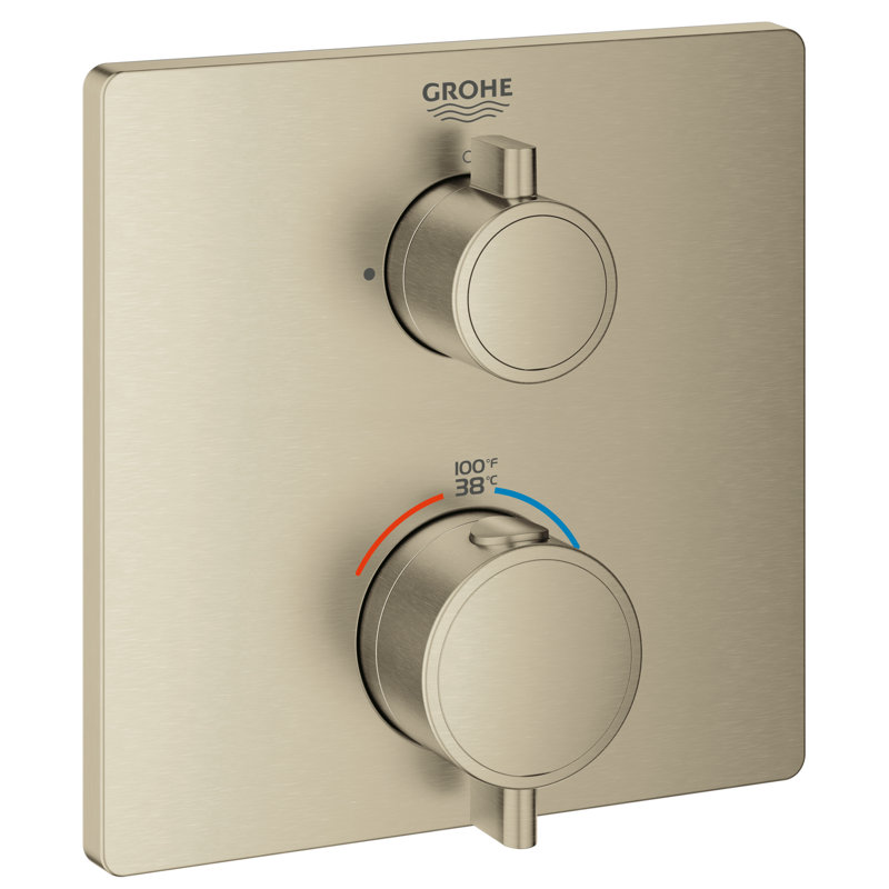 Grohtherm® Dual Function 2-Handle Thermostatic Trim, Brushed Nickel Infinity