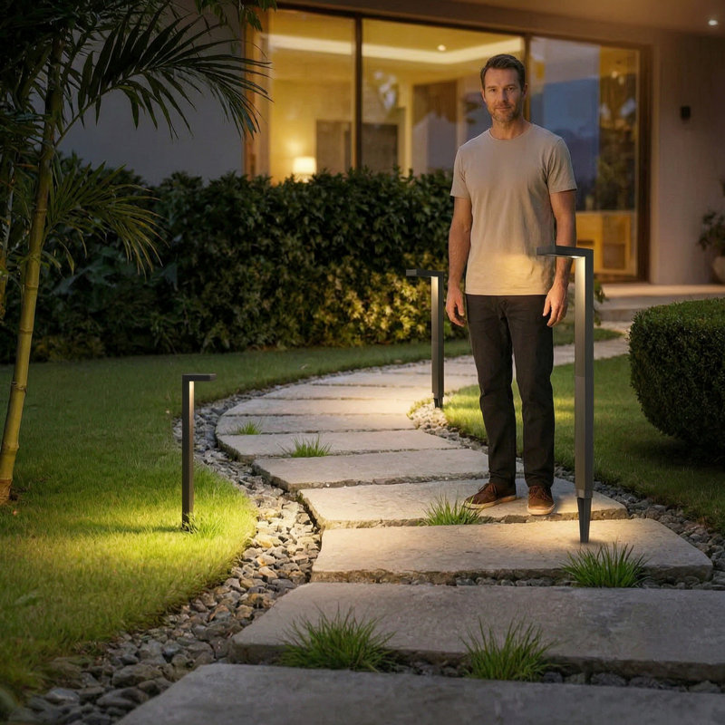 Éclairage de sentier basse tension 2 lumières DEL de jardin en fonte d'aluminium imperméable 150LM 4000K pour allée de jardin