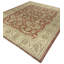 Tapis unique en laine noué à la main beige / rouge de 8 pi x 9 pi 7 po