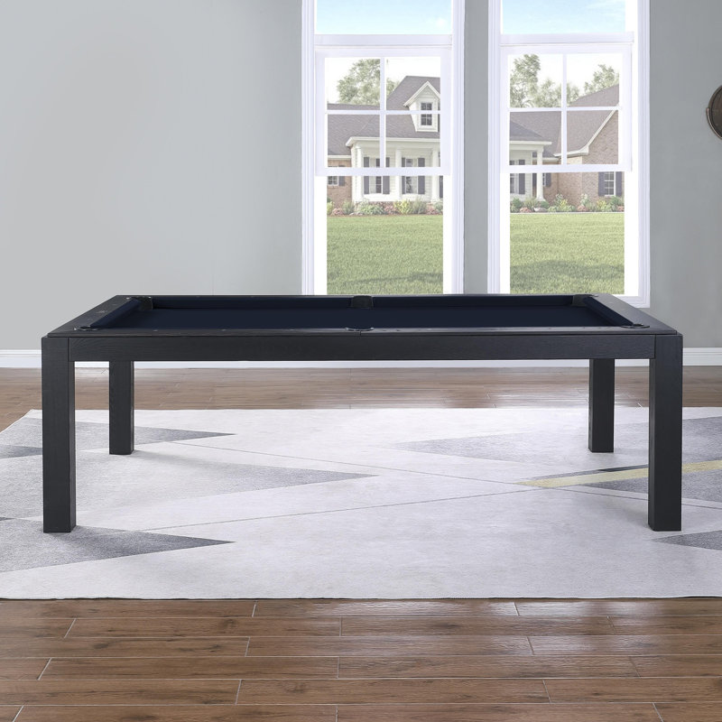 Table de billard Ashmont, 8 pi, Noir rétro, Eau marine