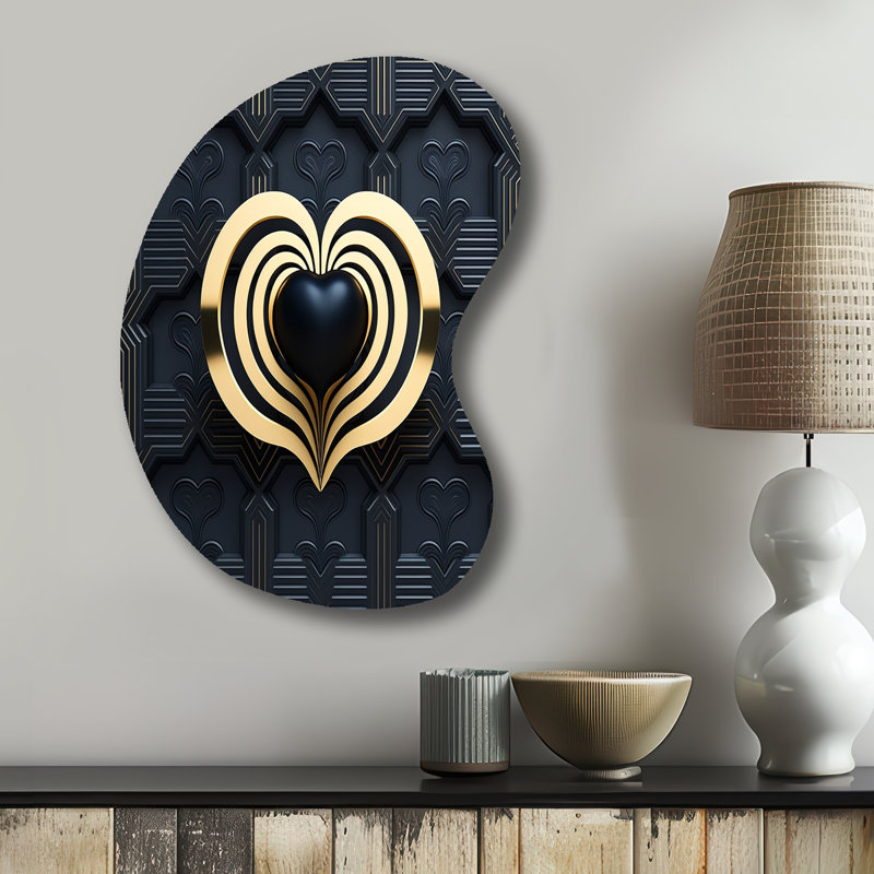 Calume - forme abstraite romantique de flèche - art mural asymétrique en métal, H 31 po x l 22 po
