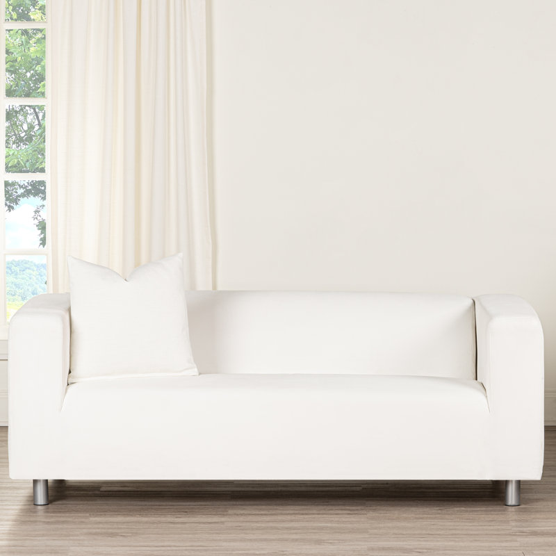 Coussin décoratif en faux lin Indy, Blanc, Carré 18 po, Polyester