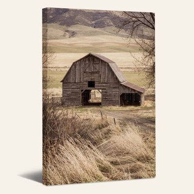 Weathered Barn on Rolling Hills Canvas Wall Art