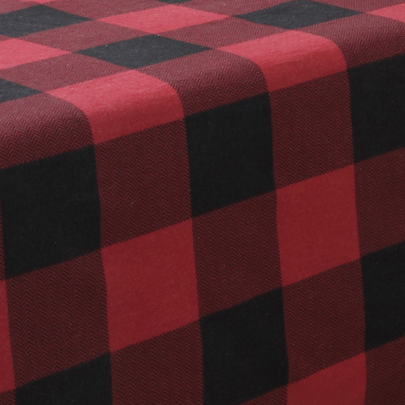 Lithium 100% Cotton Flannel Plaid Sheet Set, Full, Red/Black 