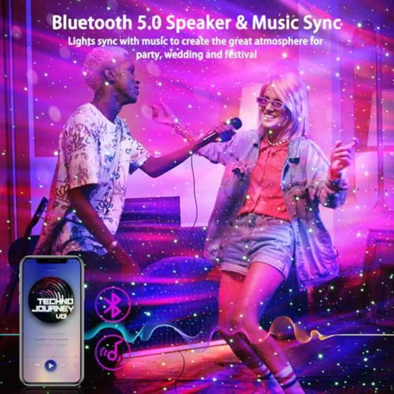 Star Projector for Kids Adults, Night Light Projector Bluetooth Speaker White Noise, Galaxy Projector Northern Lights for Bedroom Decor, Party, Ceiling