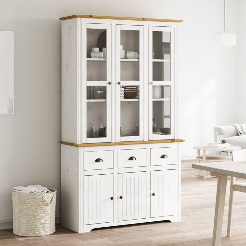 Arsenovic 115.5cm Solid Wood Sideboard, White/Natural