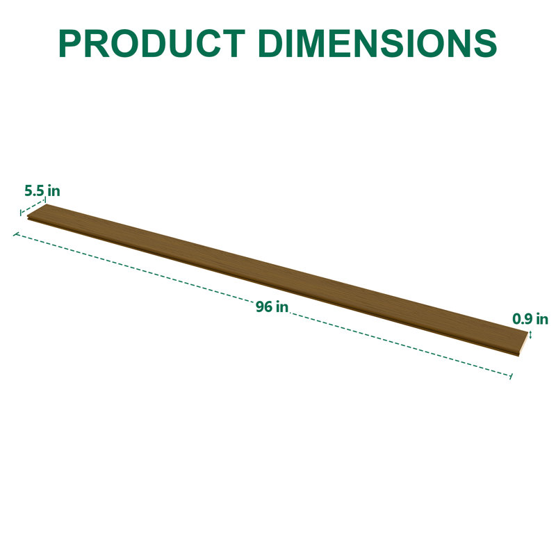 Planches composites imperméables en aluminium et en plastique pour terrasse et terrasse APC, Brun, 10
