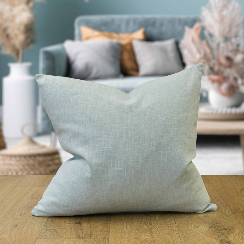 100% Linen Cushion Cover in Blue, Synthetic filled, 43x43cm