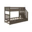 Lit superposé simple au-dessus de simple en bois massif avec lit gigogne Northfield-820252210