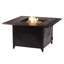 Ensemble de table de foyer en aluminium noir avec quatre causeuses profondes-1561156005