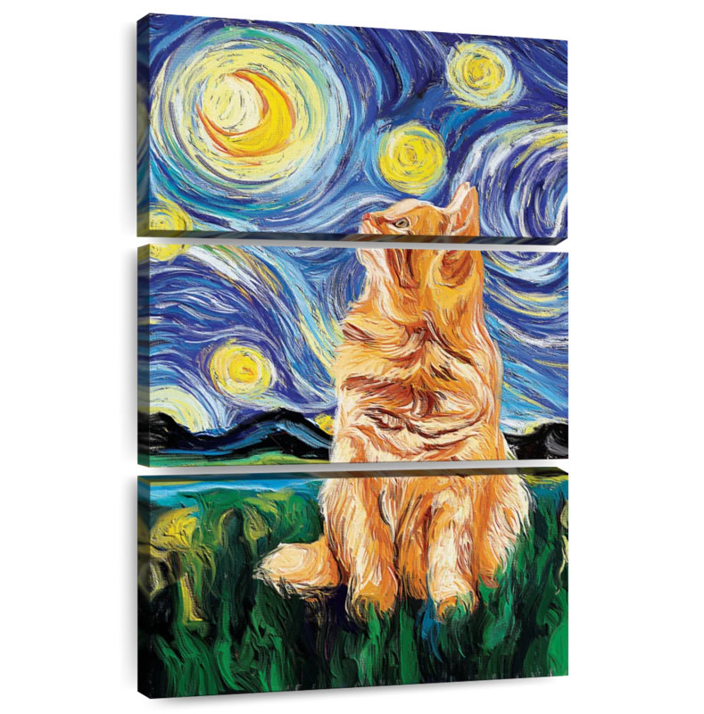 Brampt Cat Impressionist, 38" H x 24" W