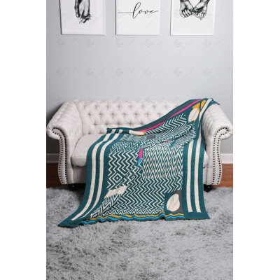 Jeté de luxe à motif géométrique 