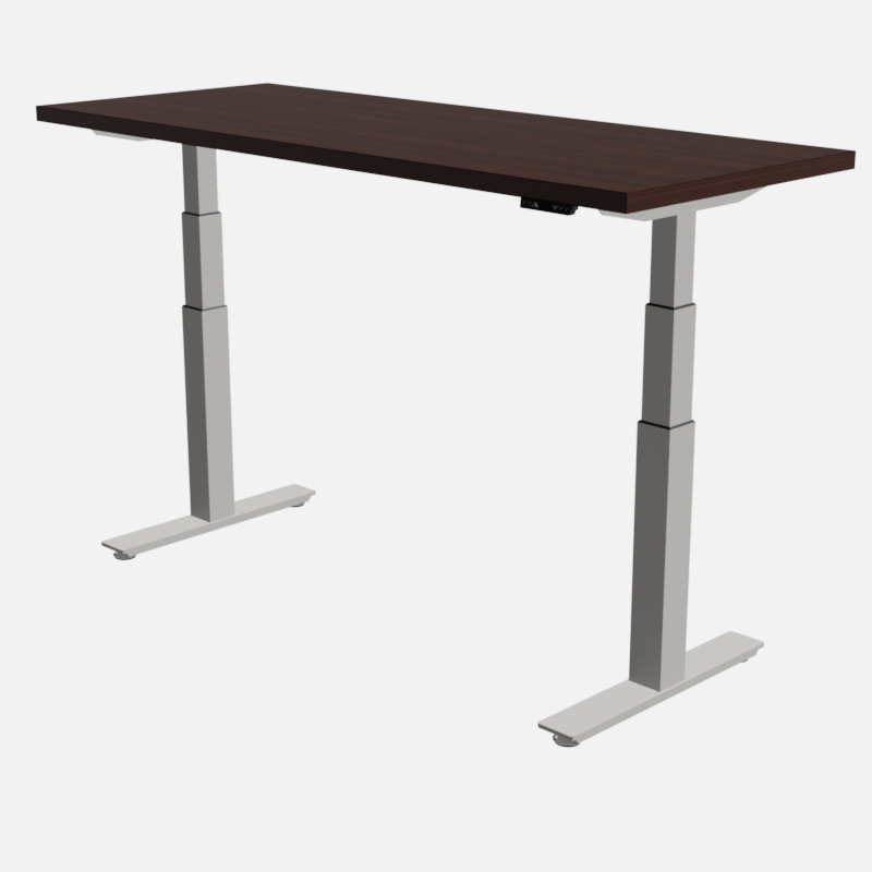 Bureau debout à hauteur ajustable Jessiah, Acajou classique, H 29 po x l 58 po x P 29 po