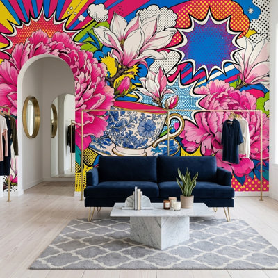 Comic Book Wallpaper Pop Art Removable Floral Wall Decor