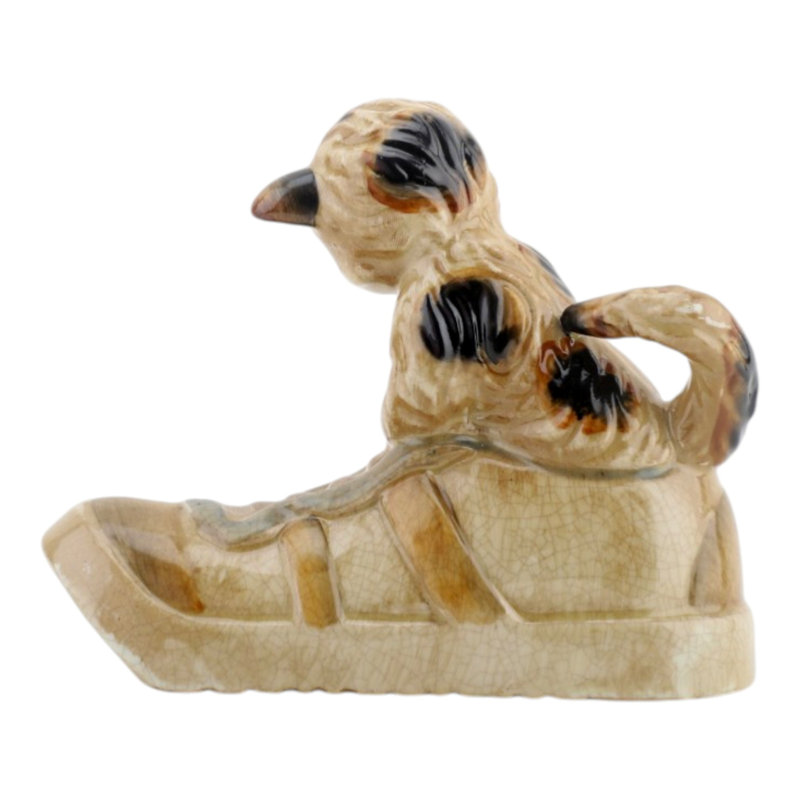Playful Kitty on Shoe Figurine