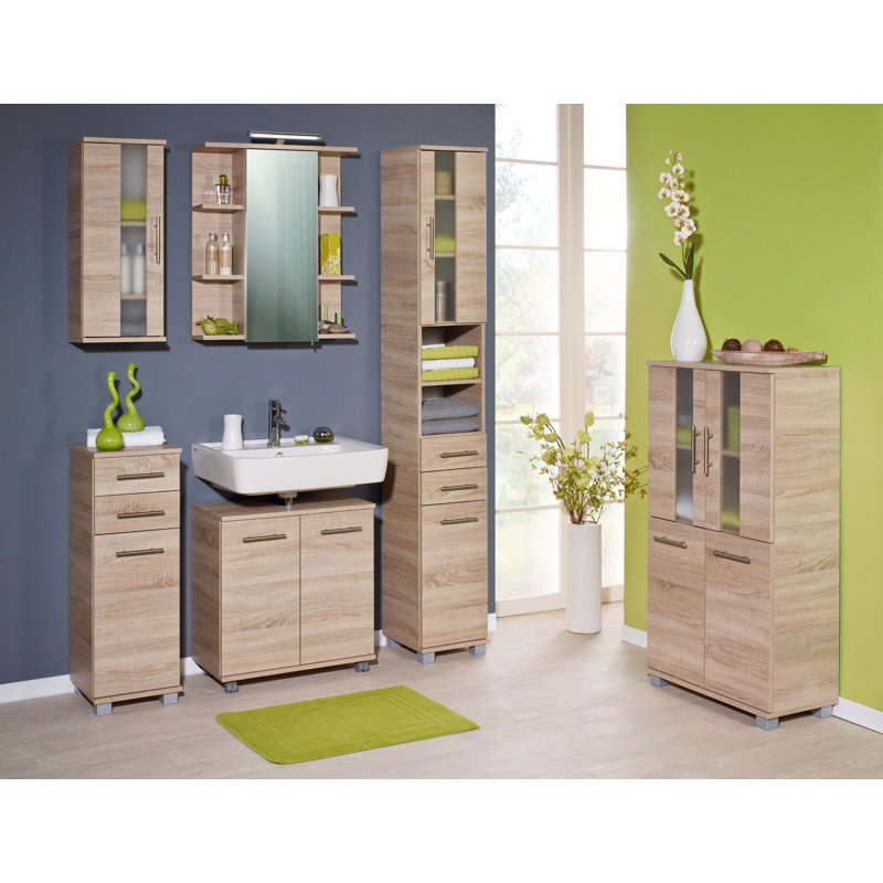 Foolke Freestanding Linen Cabinet, Sonoma Oak