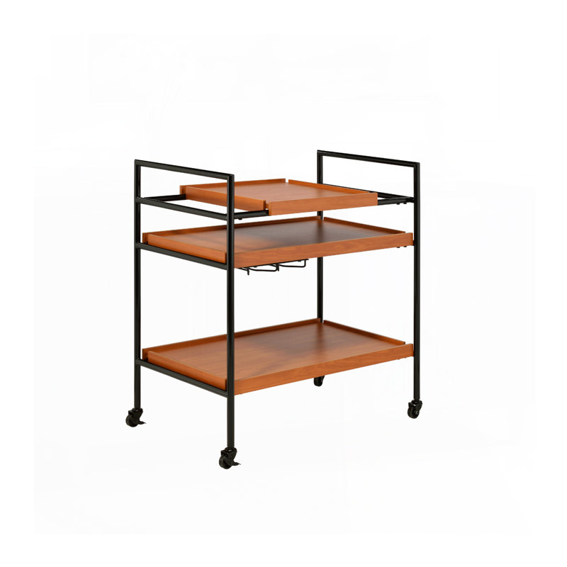 Serving Cart with Stemware Rack
