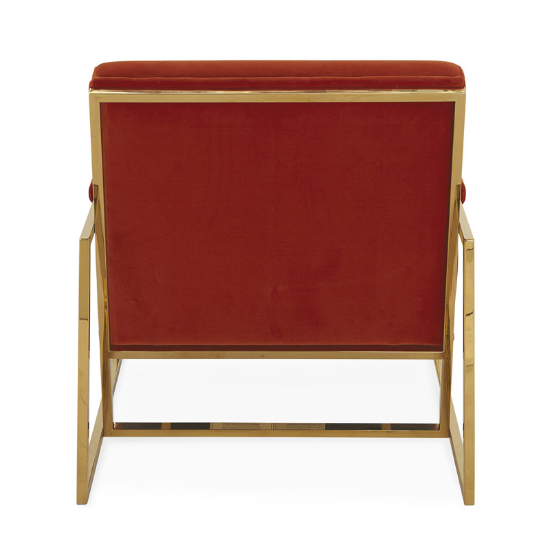 Channeled Goldfinger Lounge Chair, Varese Persimmon Velvet