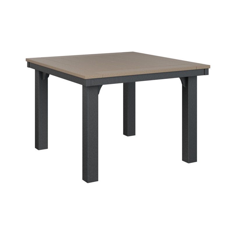 Homestead Outdoor Square Dining Table, Smoke Gray, Black