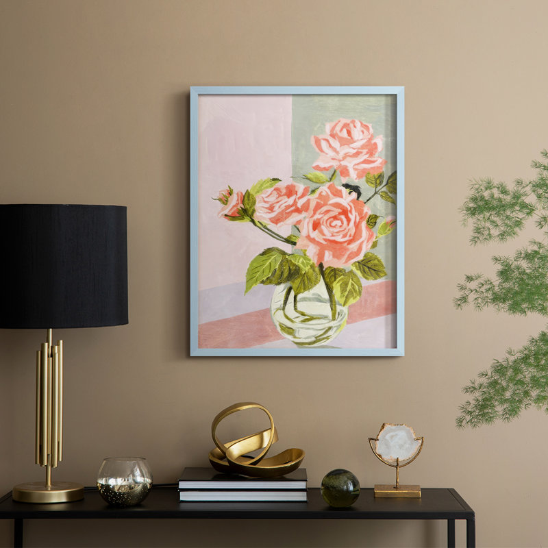 «Douces Roses I», Bleu, H 30 po x l 24 po