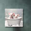 Cochon dans une baignoire avec bulles, art mural 16 po x 16 po-1026732454