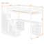Lit mezzanine simple avec deux commodes, bureau et bande lumineuse-1398145010