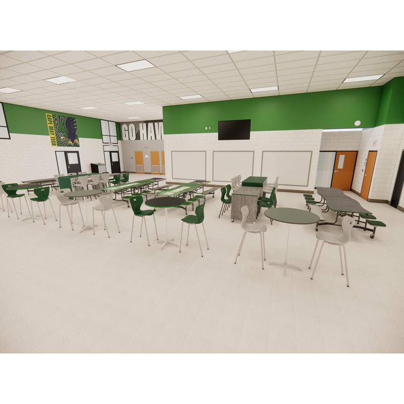 Table de social - base en aluminium - ronde, H 42 po x L 36 po x l 36 po