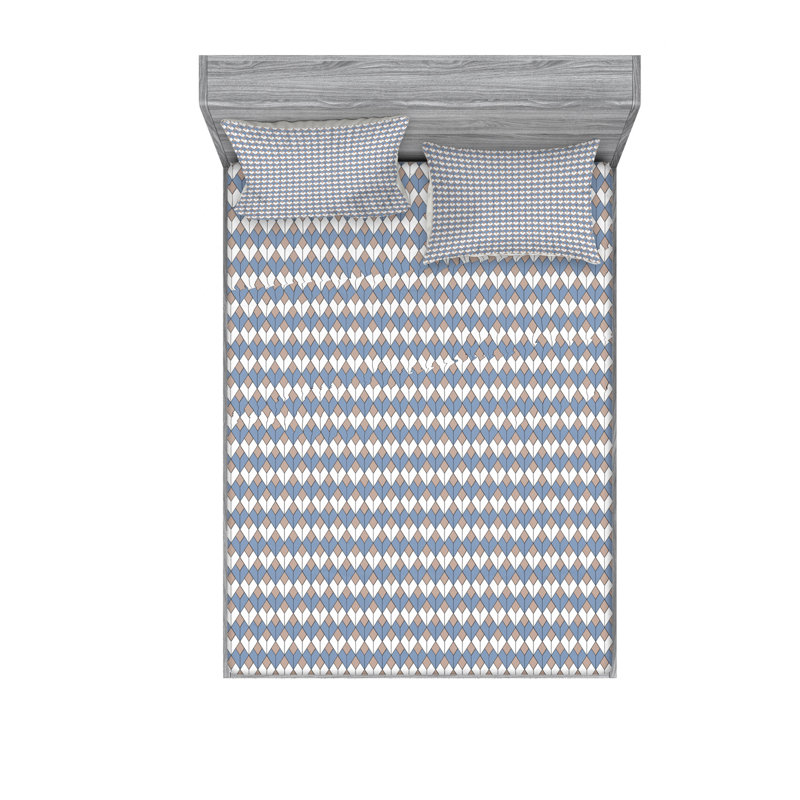 Ensemble de draps à motif géométrique, Ensemble de drap pour grand lit avec drap-housse