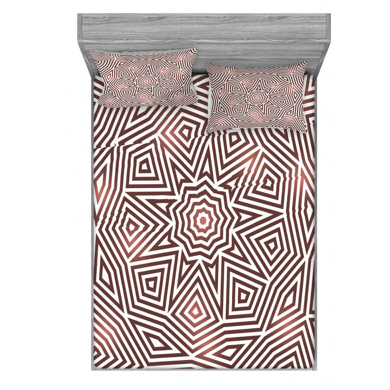 Celtic Microfiber Geometric Sheet Set, Queen Sheet Set + Fitted Sheet + 2 Pillowcases
