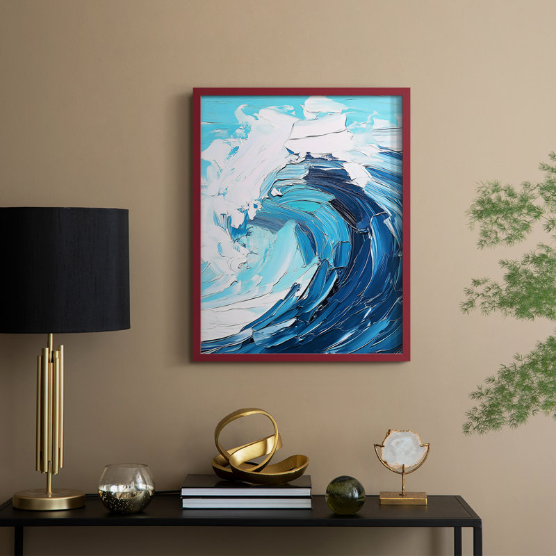 NAUTICAL Series Lxxxx, reproduction encadrée - bois massif, H 11 po x l 9 po, Rouge