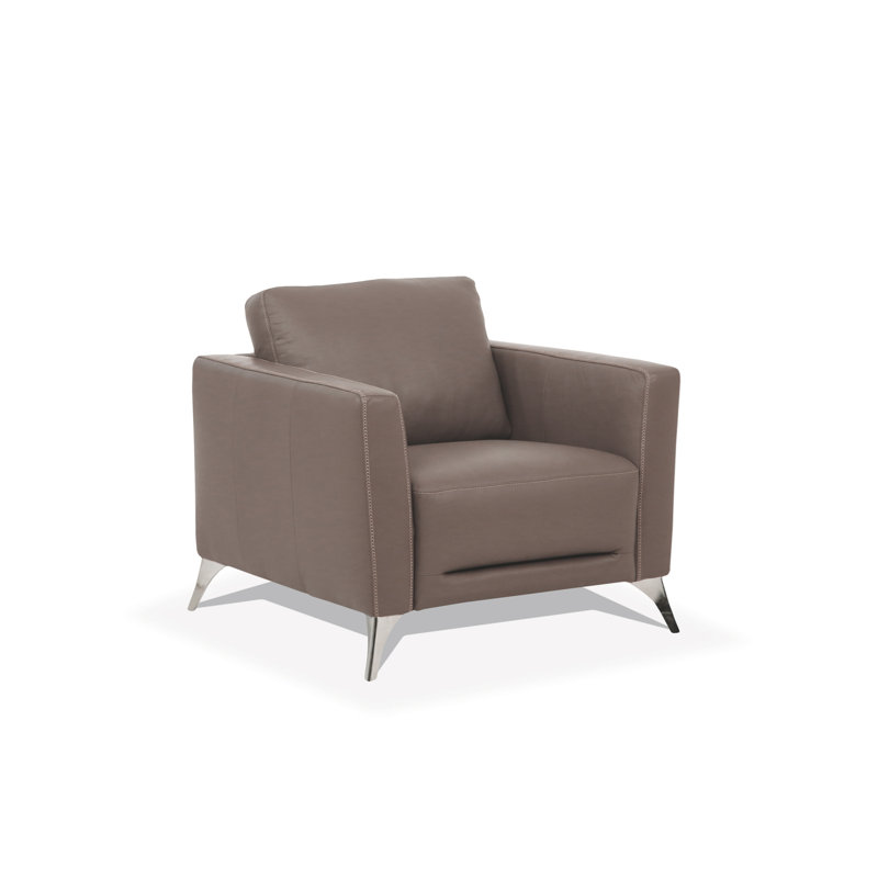Chaise en cuir taupe de Malaga (assemblée), Taupe