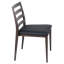 Chaise de salle à manger à dossier échelle H & D avec finition en métal grain de noyer