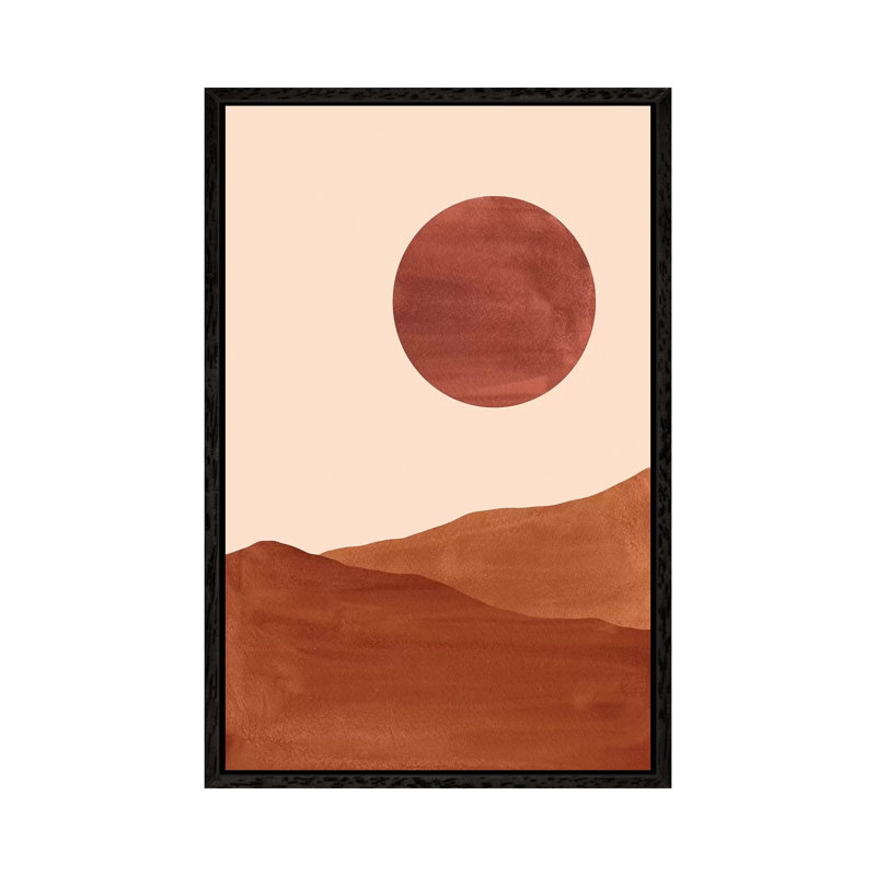 Dark Terracotta Dunes by Whales Way - Print on Canvas, 66.04cm H x 45.72cm W x 3.81cm D, Black Framed