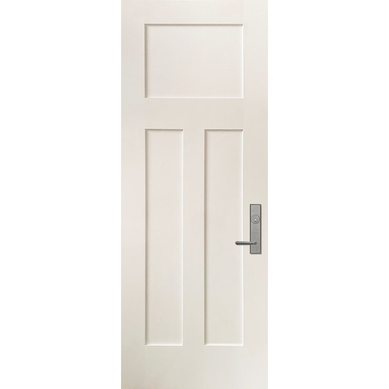 Shaker Craftsman Mahogany FiberCraft Front Door, 95.25" H x 35.75" W x 1.75" D, Right Hand/Inswing, Arcade White