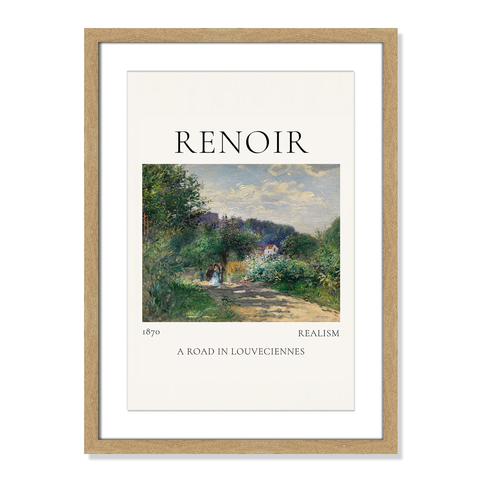 Rocchetto "A Road in Louveciennes" Print, Natural Single Picture Frame, Yes, 23" H x 17" W x 1.25" D
