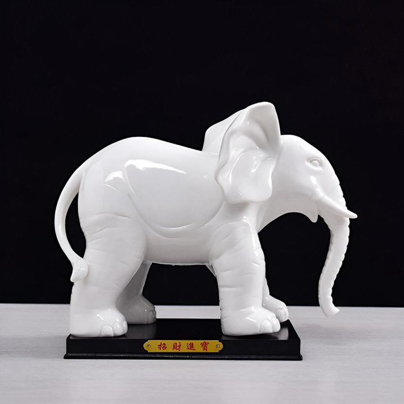 Statue Prosperity Elephant, H 7,87 po x l 9,45 po x P 4,72 po 