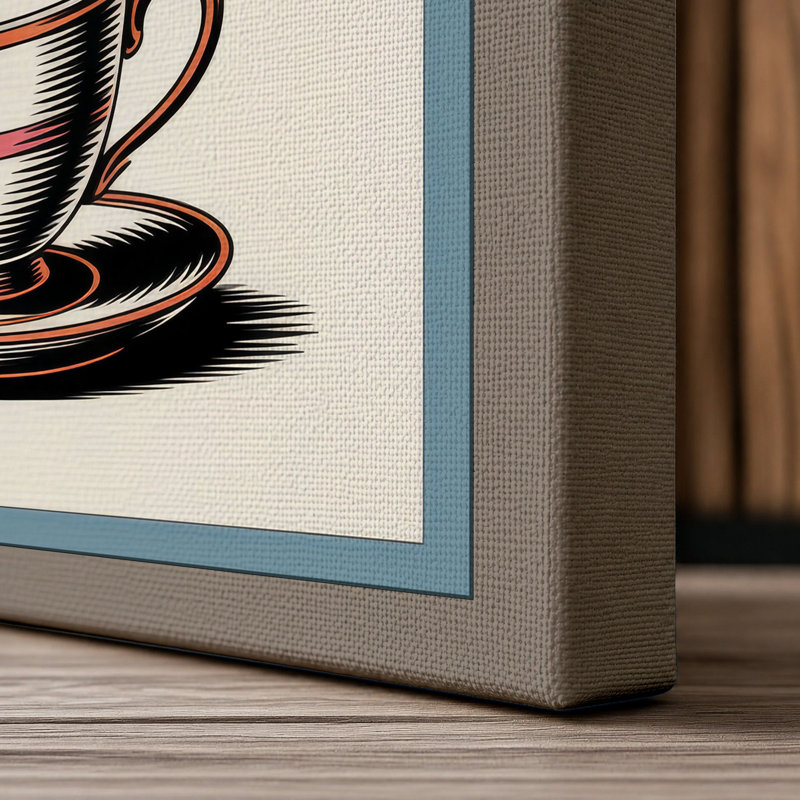 Teacup Tornado Surrealism - Wrapped Canvas, 24x16 - 61.0 x 40.6 cm, Taupe Border