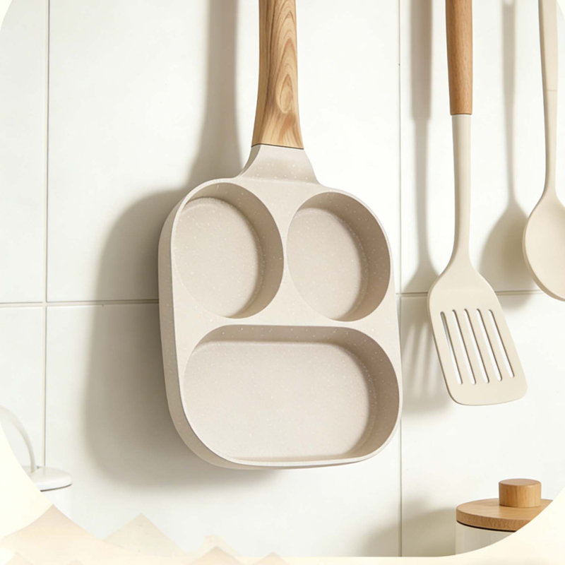 3-in-1 Nonstick Egg Pan Divided Grill Frying Pan For Kitchen